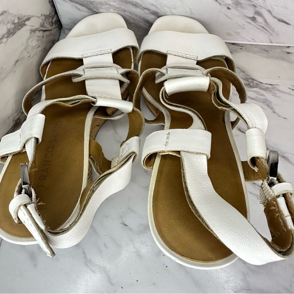 Franco Sarto “Cera” Leather Cork Wedge Sandals - White - Size 8M - Picture 9 of 13